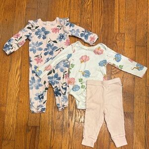 Burt's Bees Baby Floral and Pink Matching Set